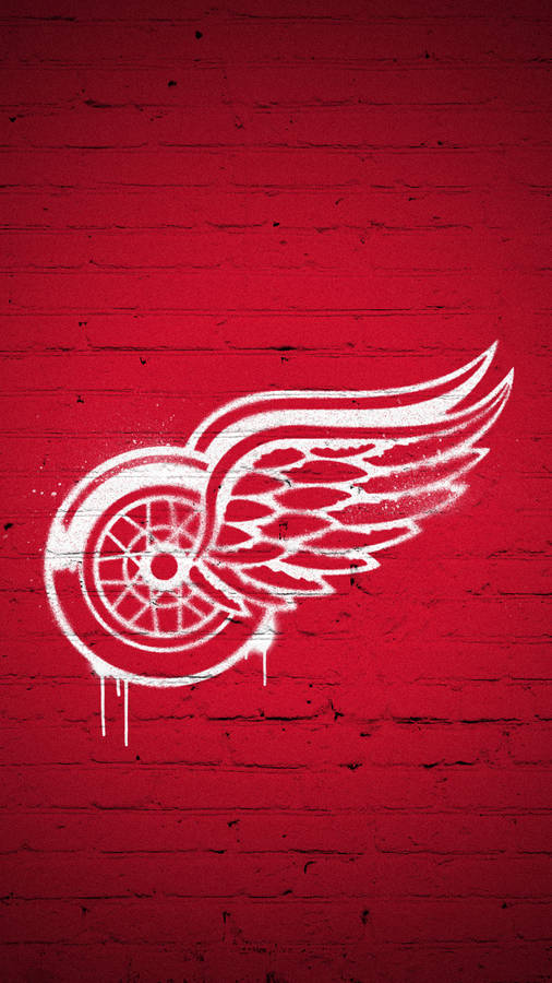 Detroit Red Wings Brick Wall Art Wallpaper