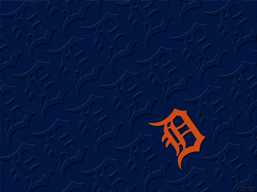 Detroit Tigers Blue Pattern Wallpaper