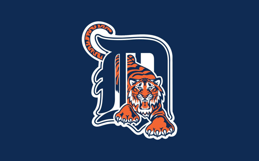 Detroit Tigers Logo In Blue Wallpaper