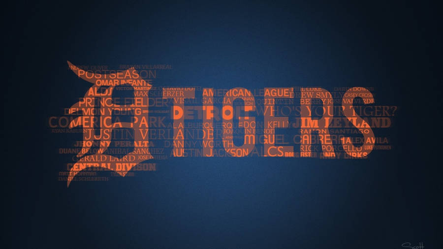 Detroit Tigers Words Logo Wallpaper