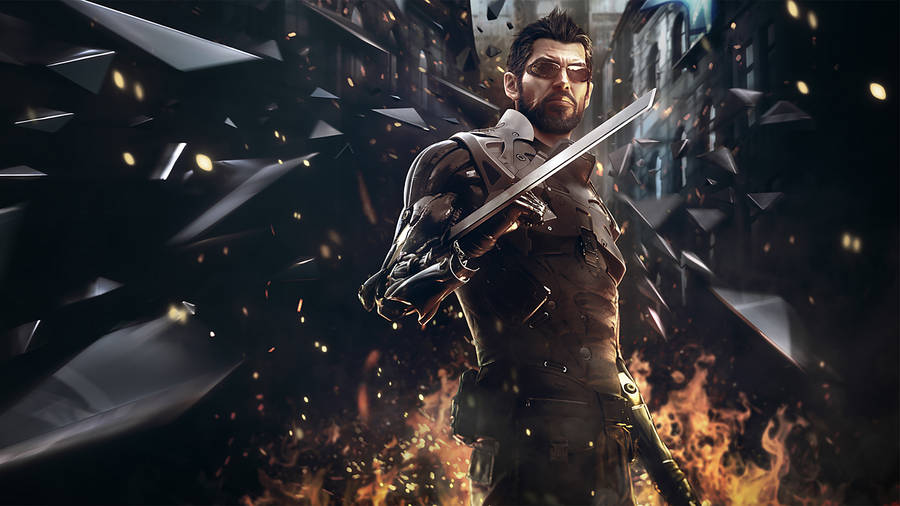 Deus Ex Adam Jensen With Sword Wallpaper