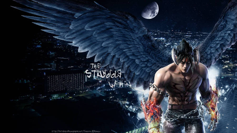 Devil Jin Kazama With Quote Wallpaper