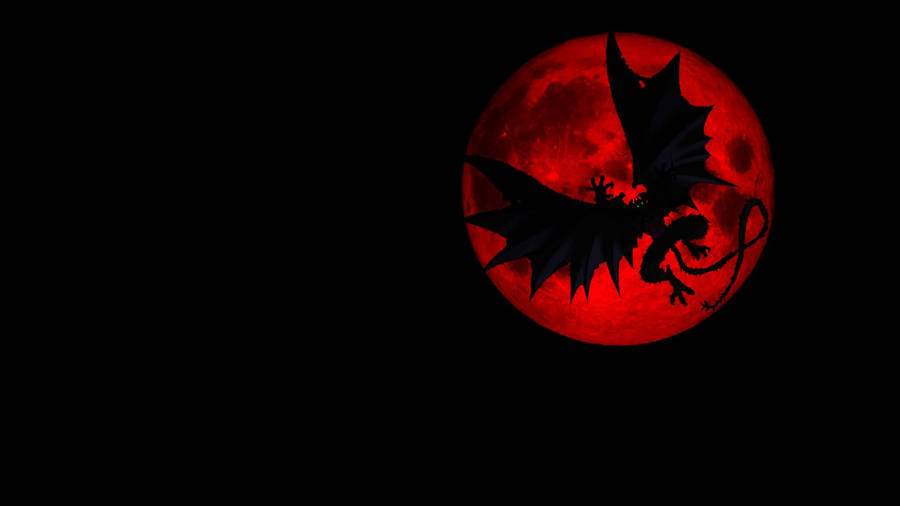 Devilman Crybaby Red Moon Silhouette Wallpaper
