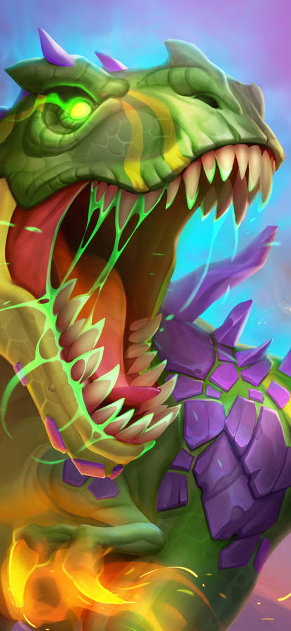 Devilsaur In Action On Hearthstone Mobile Game Wallpaper