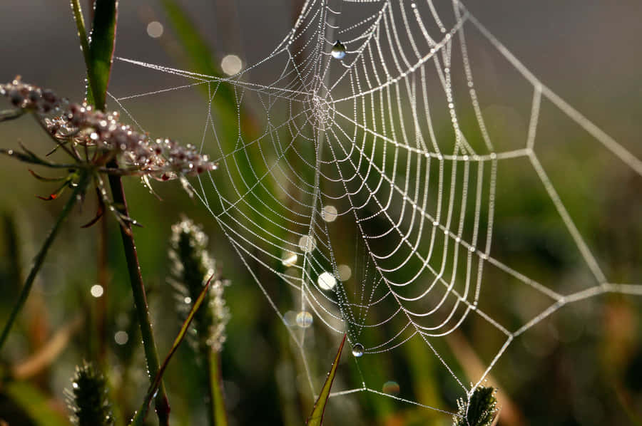 Dewy Spider Web Morning Light.jpg Wallpaper