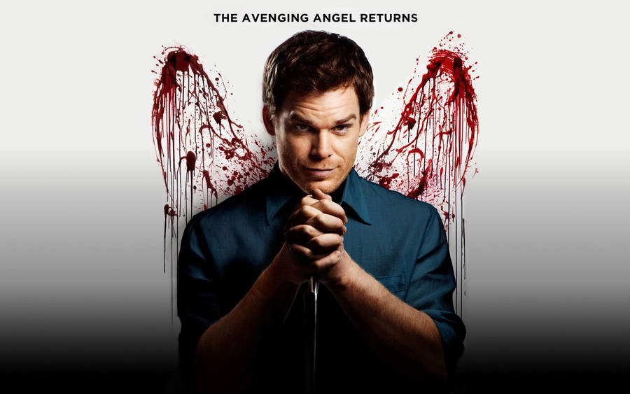 Dexter Character Blood Splatter Wings Wallpaper