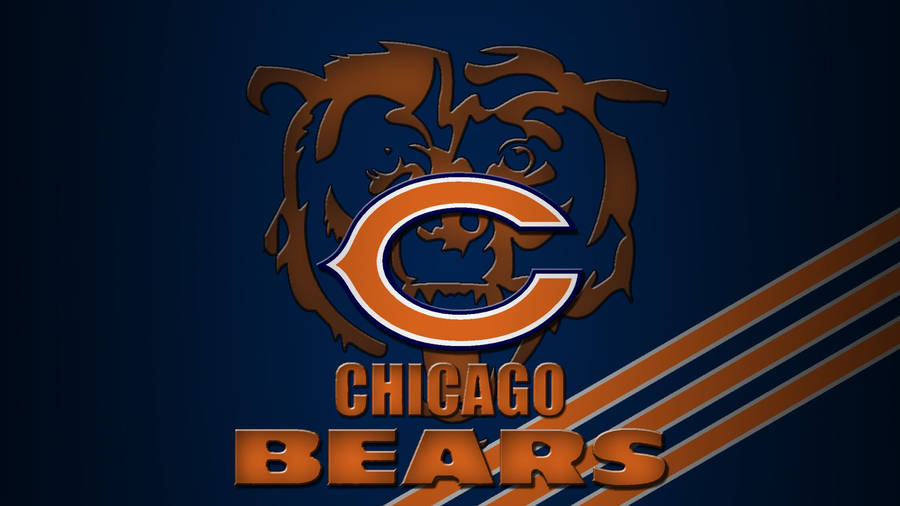 Diagonal Stripes Chicago Bears Wallpaper