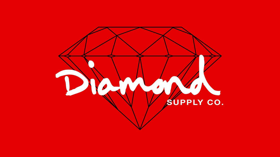 Diamond Supply Co Logo In Red Wallpaper