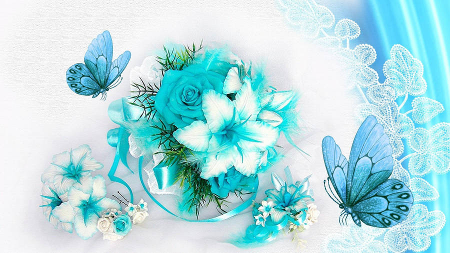 Dichromatic Blue Butterfly Wallpaper