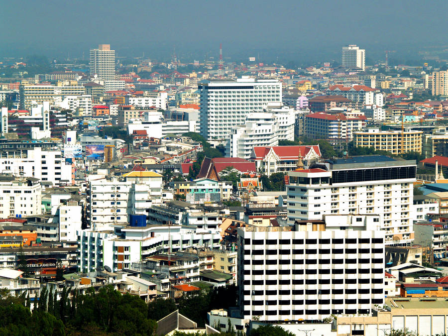 Different Buildings In Pattaya City Wallpaper