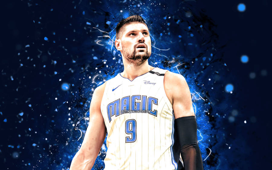 Digital Art Nba Player Nikola Vucevic Orlando Magic Wallpaper