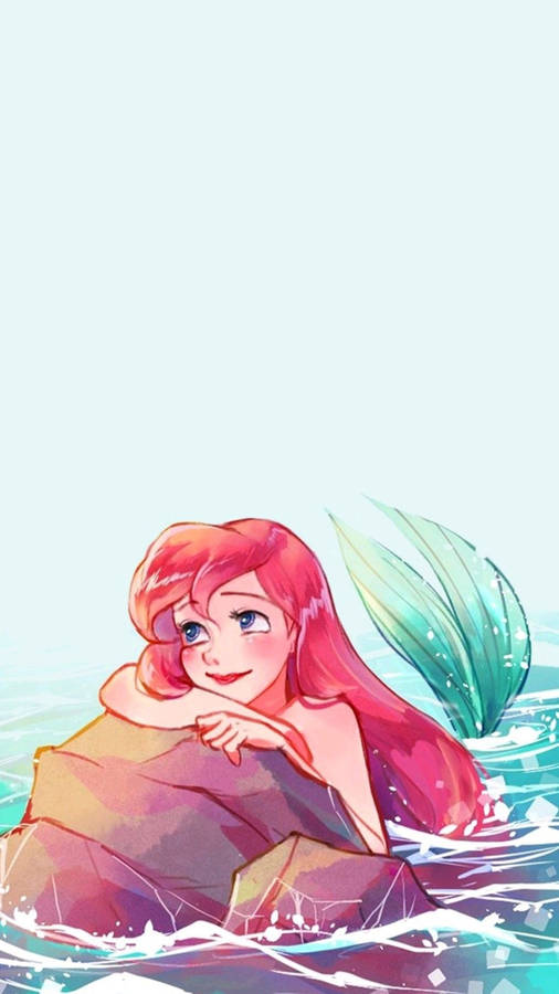 Digital Art Of Ariel Disney Iphone Wallpaper