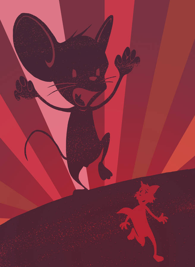 Digital Artwork Of Tom And Jerry Aesthetic Wallpaper