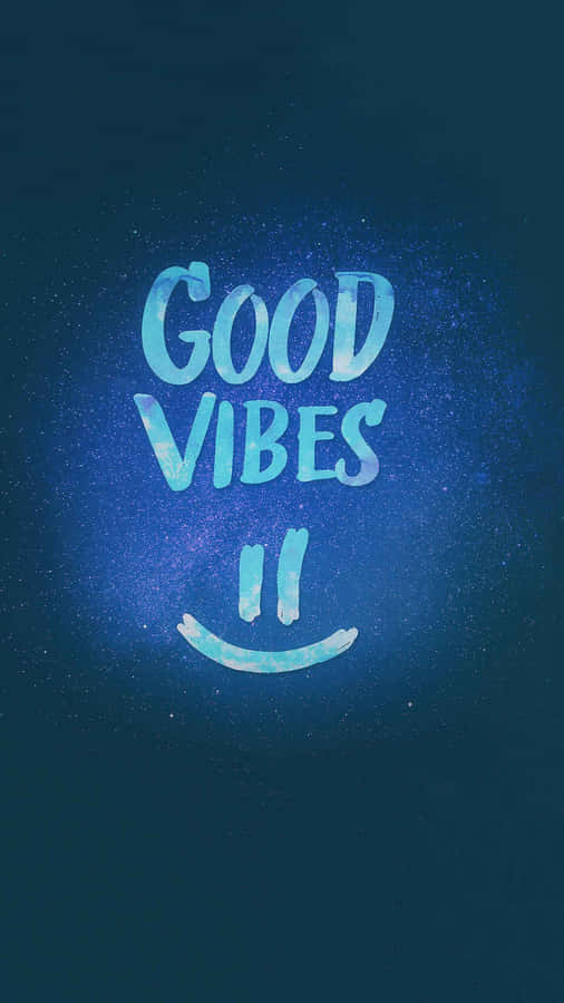 Digital Blue Spray Paint Good Vibe Wallpaper