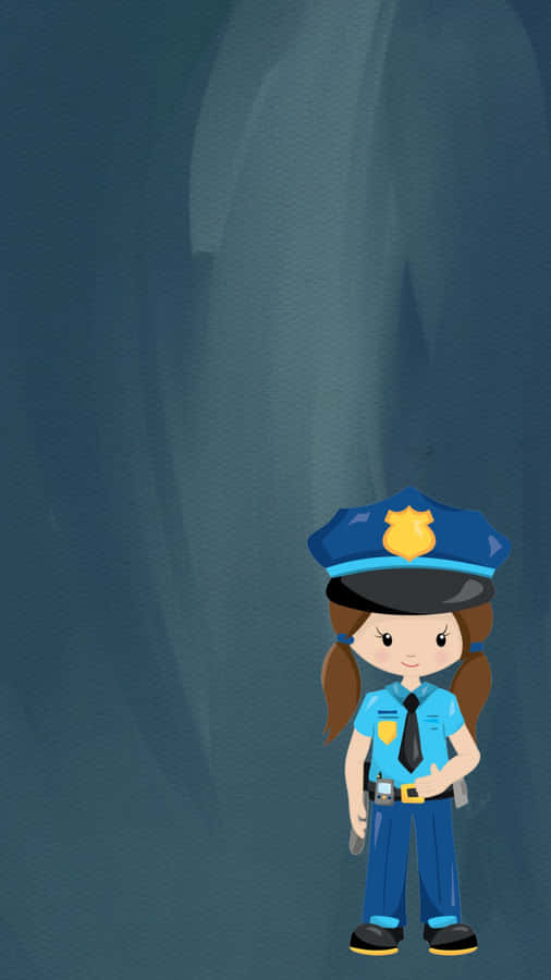 Digital Cartoon Vector Artwork Of Cop Policewoman Wallpaper