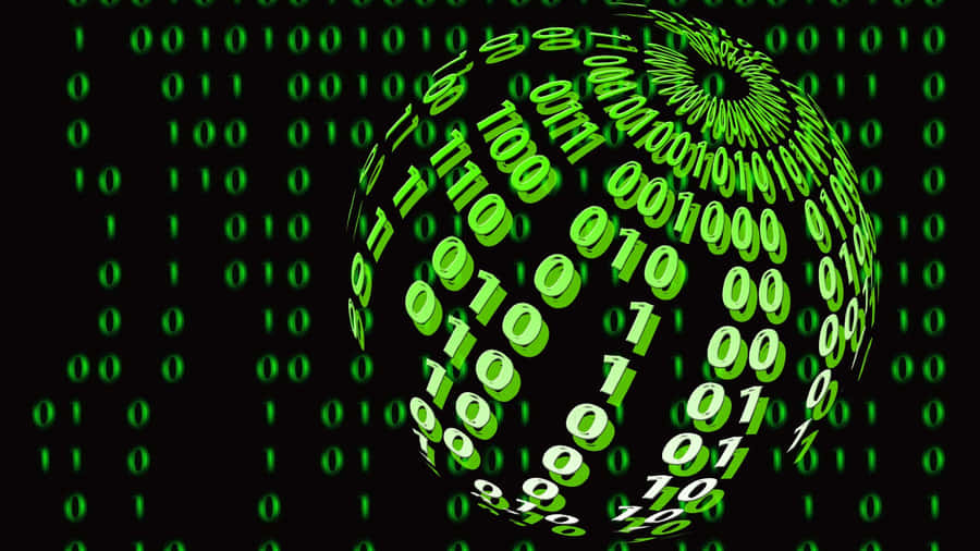 Digital Data Sphere Green Binary Code.jpg Wallpaper