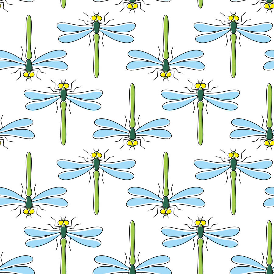 Digital Dragonfly Pattern Wallpaper