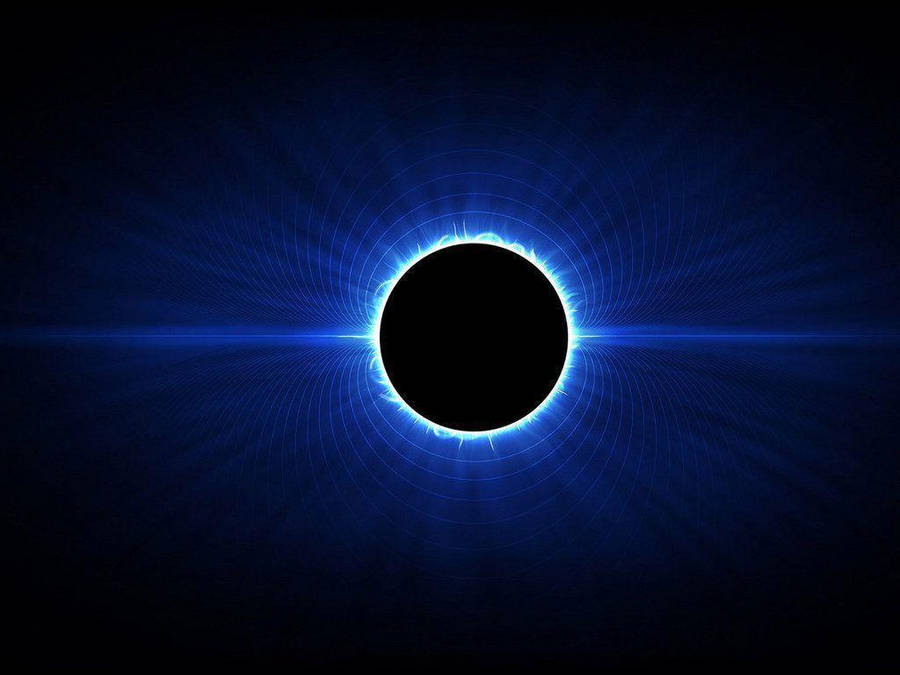 Digital Eclipse Black And Blue Background Wallpaper