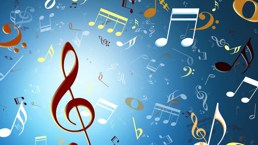 Digital Illustration Cute Music Symbols Wallpaper