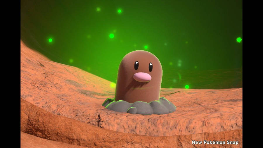 Diglett Glowing Green Background Wallpaper