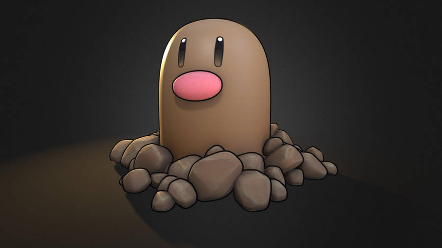 Diglett Ground-type Pokémon Black Background Wallpaper