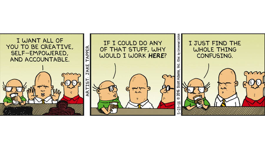 Dilbert Comic On Worker Morale Wallpaper