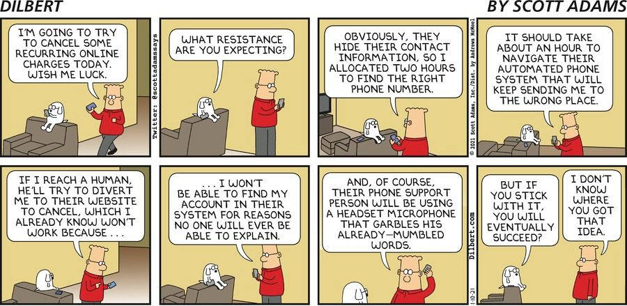 Dilbert Discussing Recurring Charges In A Comic Strip. Wallpaper