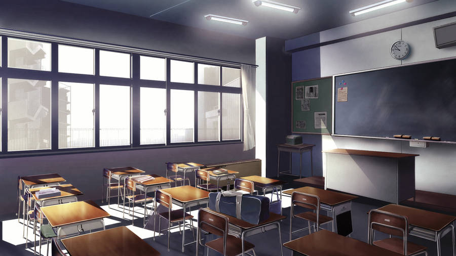 Dim And Empty Classroom Wallpaper