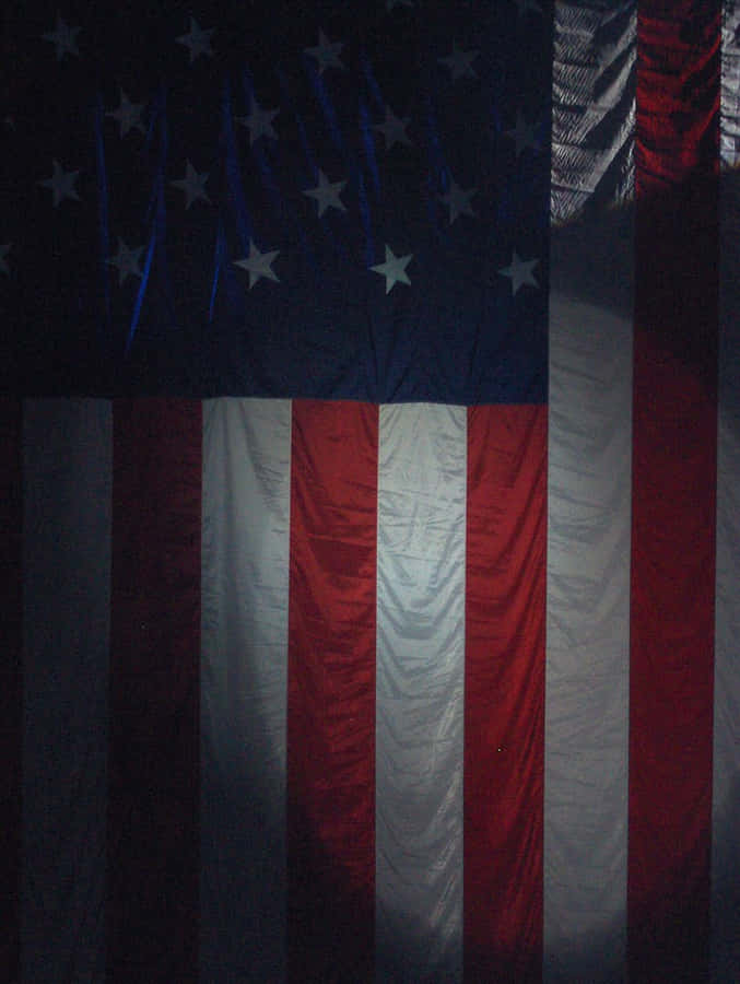 Dimly_ Lit_ American_ Flag Wallpaper