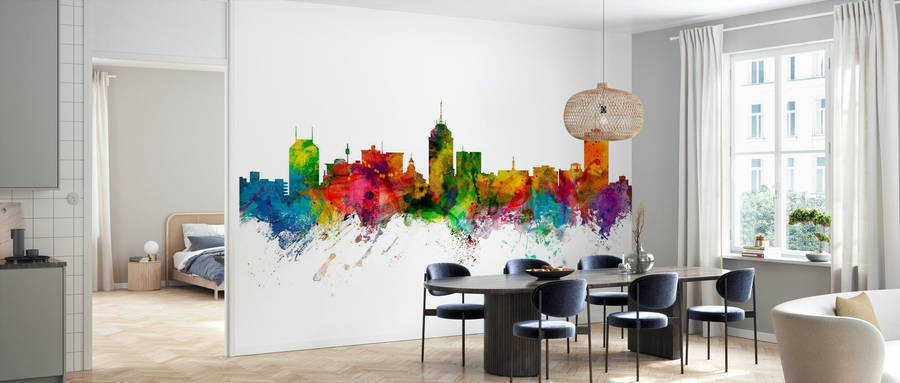 Dining Room With Fresno Wall Mural Wallpaper