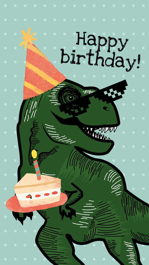 Dinosaur Birthday Celebration Card Wallpaper