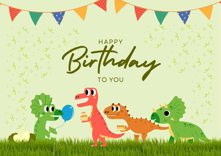 Dinosaur Birthday Celebration Wallpaper