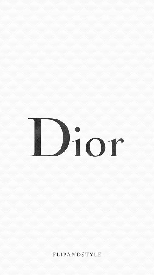 Dior White Minimalist Designer Logo Wallpaper