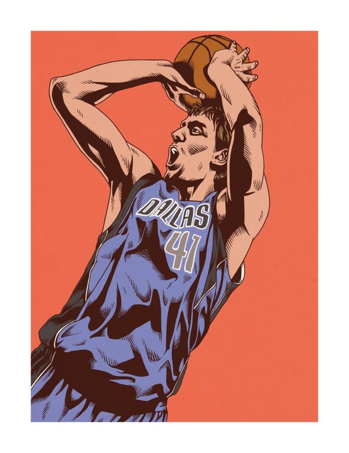 Dirk Nowitzki Fade Away Art Wallpaper