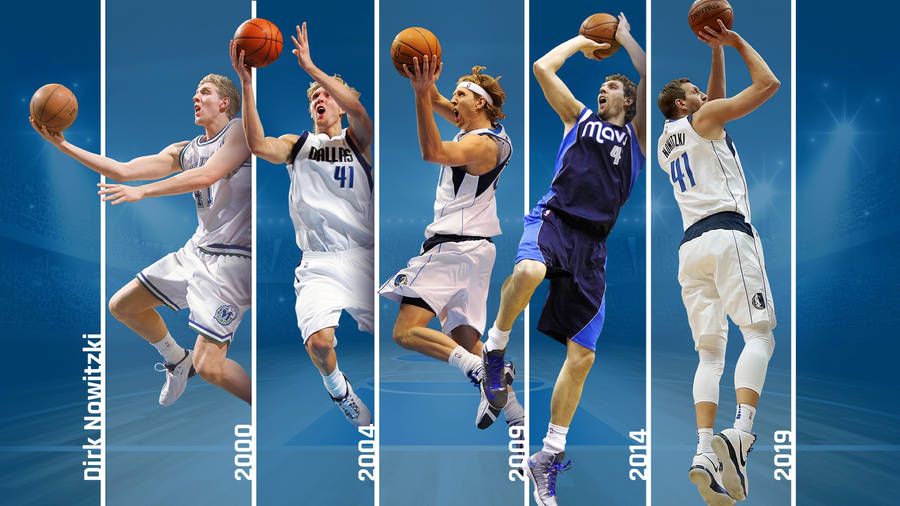 Dirk Nowitzki Through The Years Collage Wallpaper