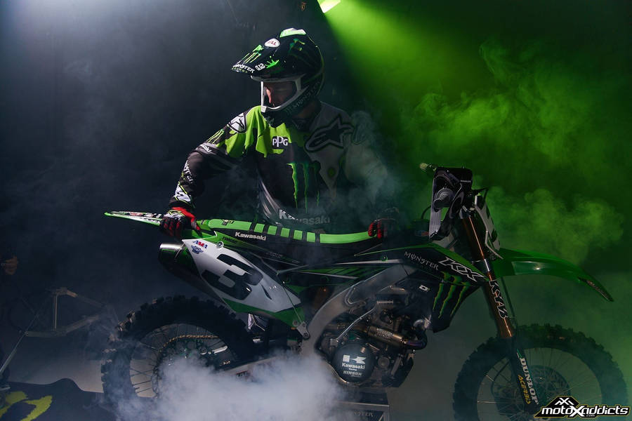 Dirt Bike Neon Green Monster Wallpaper