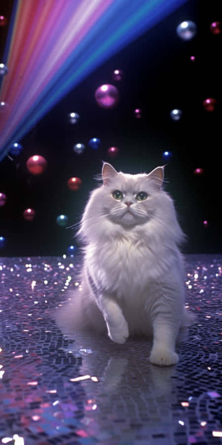 Disco Fever Cat Wallpaper