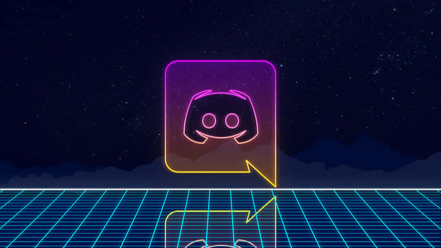 Discord Logo Neon Colors Wallpaper