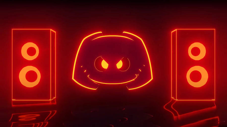 Discord Logo Neon Speakers Art Wallpaper