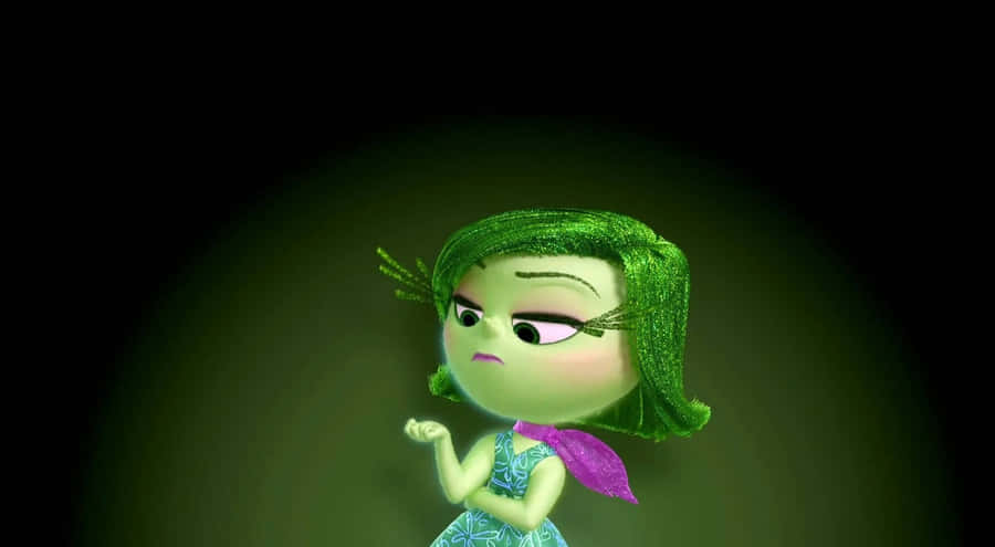 Disgusted Green Animated Character Wallpaper