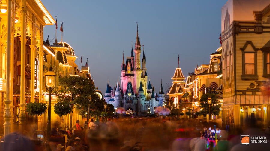 Disney Castle From Afar Wallpaper