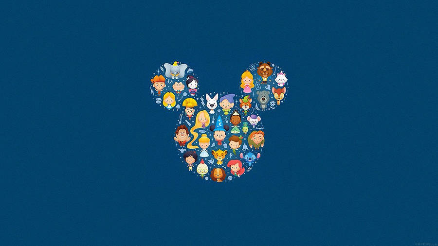 Disney Characters Logo Laptop Wallpaper