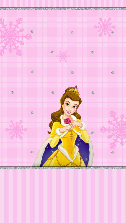 Disney Christmas Iphone Belle's Golden Ball Gown Wallpaper