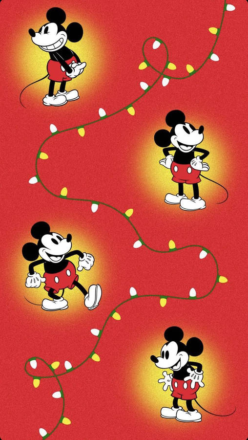 Disney Christmas Iphone Shining Mickey Wallpaper