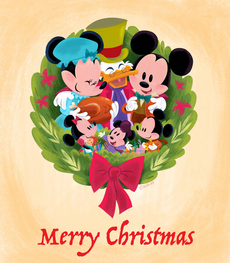 Disney Christmas Wreath Wallpaper