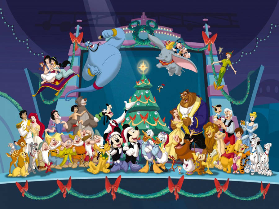 Disney Desktop Christmas Theme Wallpaper