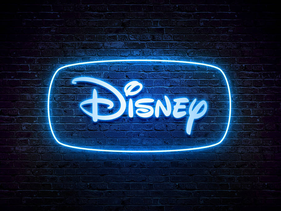 Disney Logo Blue Neon Light Wallpaper