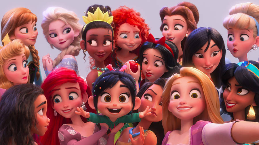 Disney Princesses With Vanellope Wallpaper