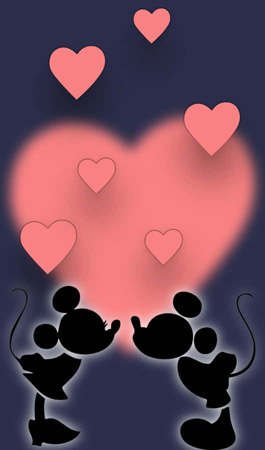 Disney Valentine Hearts With Mickey And Minnie Wallpaper