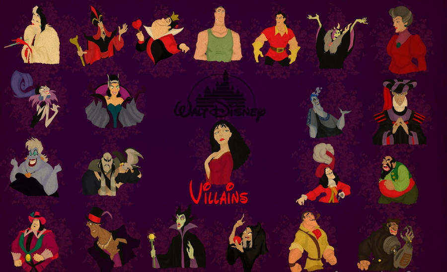 Disney Villains In Violet Wallpaper
